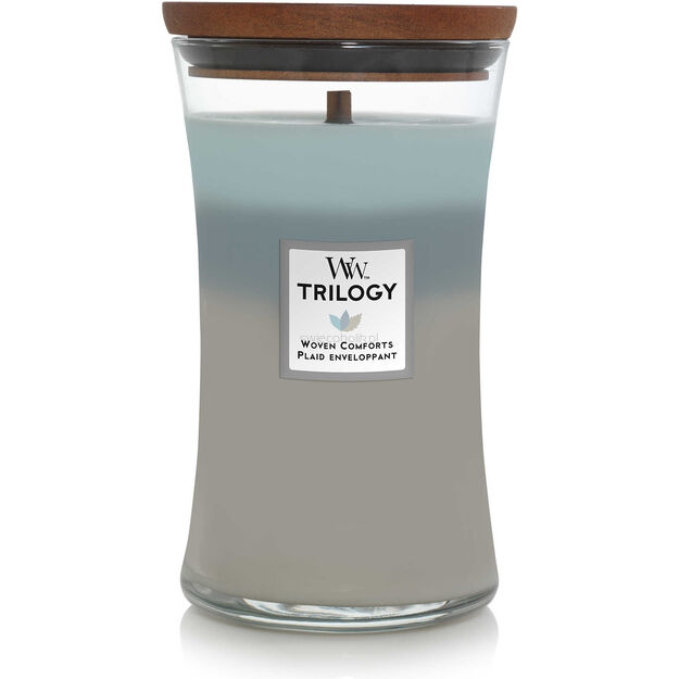Woven Comforts- duża świeca trilogy WoodWick 