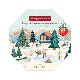 Kalendarz adwentowy Apres Ski - Yankee Candle - wieniec - 24 szt. tealight + świecznik
