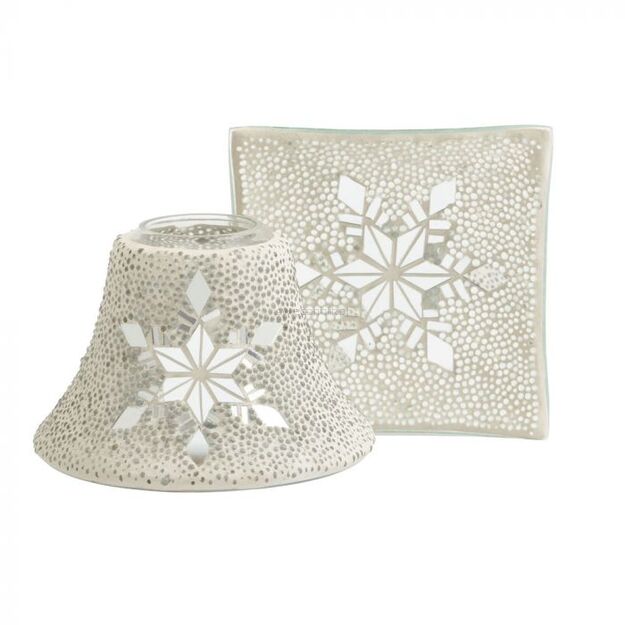 Twinkling Snowflake Yankee Candle duży klosz i talerz