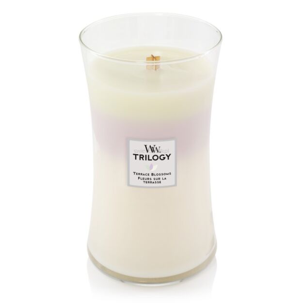 Terrace Blossoms Woodwick -duża świeca zapachowa z drewnianym knotem