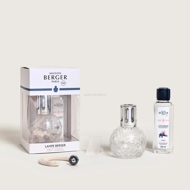 Zestaw prezentowy - Maison Berger - lampa katalityczna Disco Transparent + esencja Liliflora 250 ml