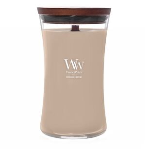 Patchouli Creme - Woodwick - duża świeca zapachowa z drewnianym knotem - nowość 2025