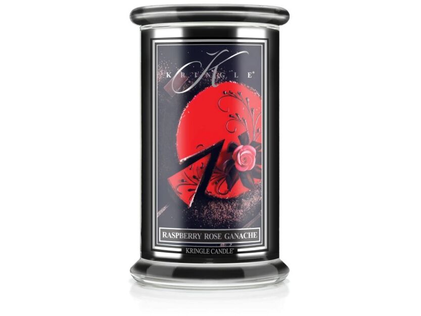 Kringle Candle Raspberry Rose Ganache - duża świeca zapachowa 624 g 2 knoty