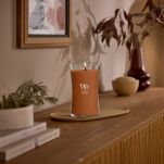 WoodWick Saffron Smoke - duża świeca zapachowa z drewnianym knotem 610g - 4
