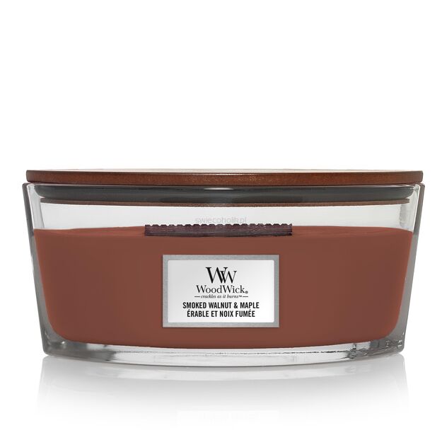 Smoked Walnut & Maple - Woodwick - świeca elipsa z drewnianym knotem - nowość 2021
