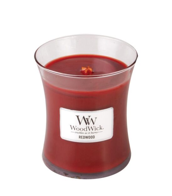 Redwood - WoodWick średnia świeca zapachowa z drewnianym knotem