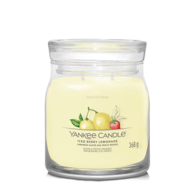 Iced Berry Lemonade - Yankee Candle Signature - średnia świeca z dwoma knotami 