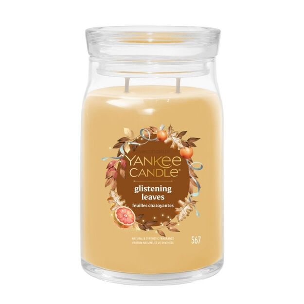 Glistening Leaves - Yankee Candle Signature - duża świeca zapachowa z dwoma knotami - nowość 2025