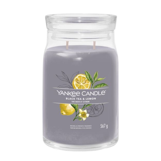 Black Tea & Lemon - Yankee Candle Signature - duża świeca z dwoma knotami