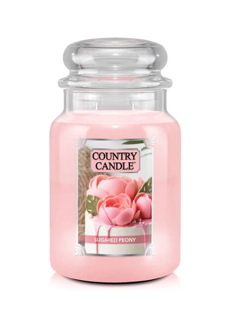 Sugared Peony - Country Candle - duża świeca zapachowa z dwoma knotami (737g)