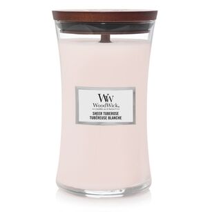 Sheer Tuberose - Woodwick - duża świeca z drewnianym knotem - nowość 2023