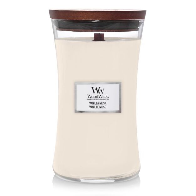 Vanilla Musk - Woodwick - duża świeca z drewnianym knotem - nowość 2023