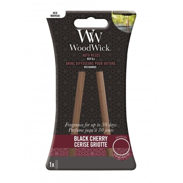 Black Cherry - WoodWick  zapach do auta, samochodu - pałeczki uzupełniacz