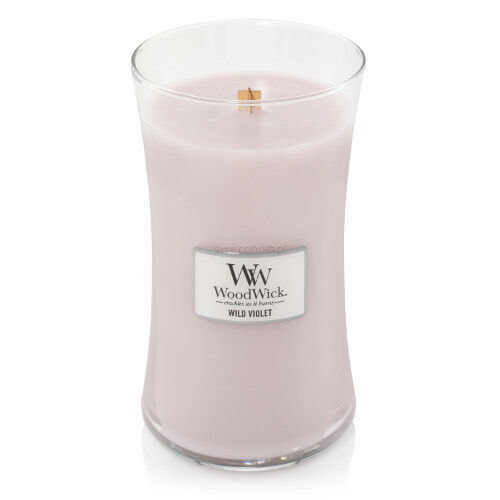 Wild Violet - Woodwick duża świeca zapachowa z drewnianym knotem