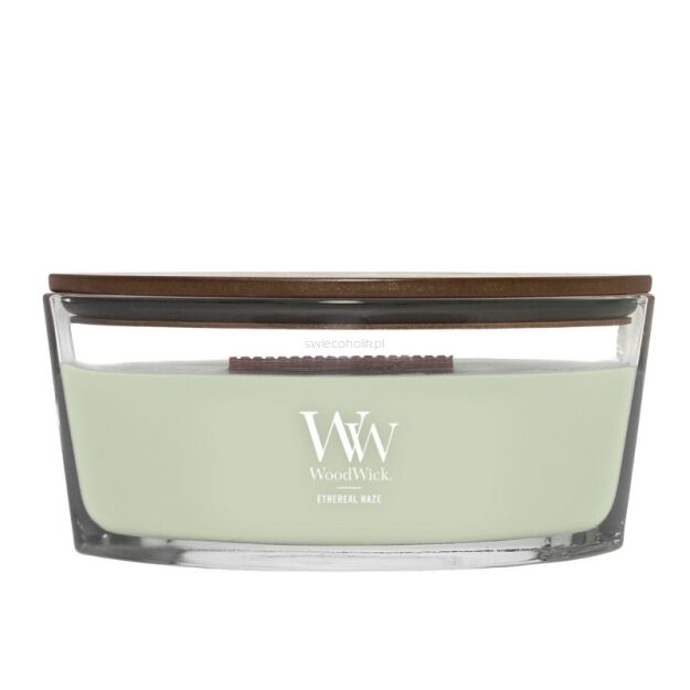 Ethereal Haze - Woodwick - świeca elipsa z drewnianym knotem