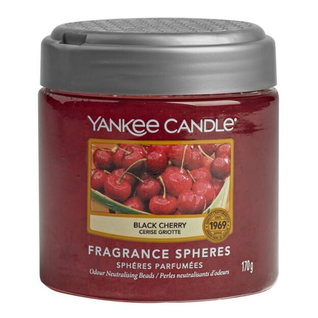 Black Cherry Yankee Candle - odświeżacz - kuleczki żelowe