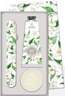 Zestaw prezentowy Jaśmin biały (Jasmin Blanc) - krem do rąk 30 ml + mydło 25 g + pilnik | Esprit Provence