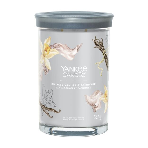 Smoked Vanilla & Cashmere - Yankee Candle Signature - świeca tumbler z dwoma knotami 