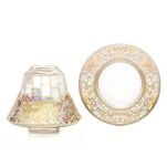 Gold & Pearl Crackle Yankee Candle mały klosz i talerz - 2