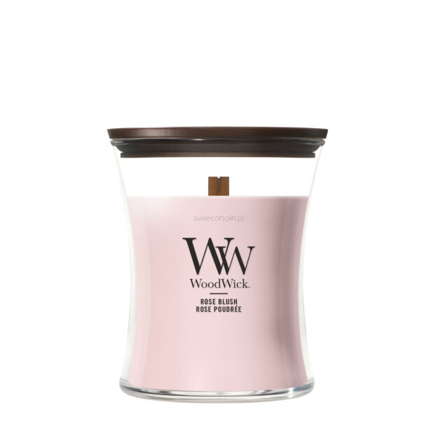WoodWick Rose Blush średnia świeca zapachowa 275g
