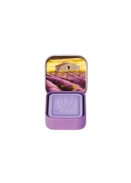 Mydło prowansalskie Lawenda (Lavande) w metalowej mydelniczce 25 g – Cabanon | Esprit Provence