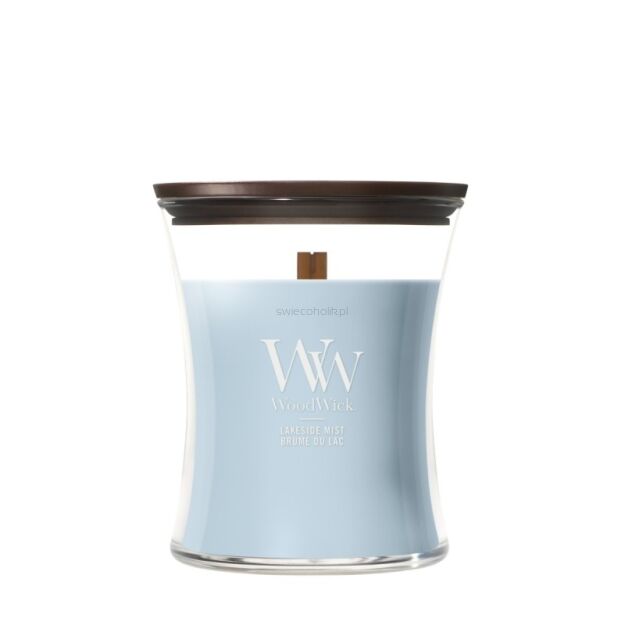 WoodWick Lakeside Mist - średnia świeca zapachowa 275g