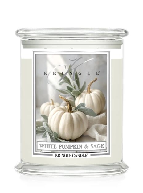 Kringle Candle White Pumpkin & Sage - duża świeca zapachowa 3 knoty 624 g