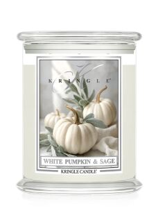Kringle Candle White Pumpkin & Sage - duża świeca zapachowa 3 knoty 624 g