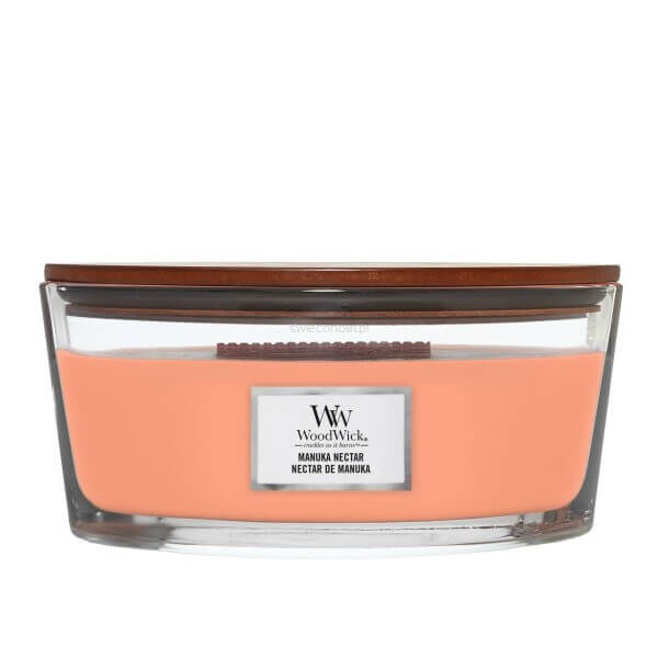 Manuka Nectar - Woodwick - świeca elipsa z drewnianym knotem - nowość 2023