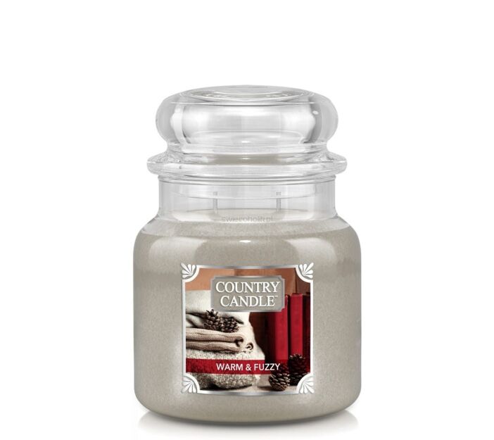 Warm & Fuzzy Country Candle - średnia świeca zapachowa - 2 knoty