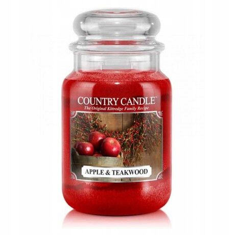 Country Candle - Apple & Teakwood -duża świeca zapachowa (652g) 2 knoty